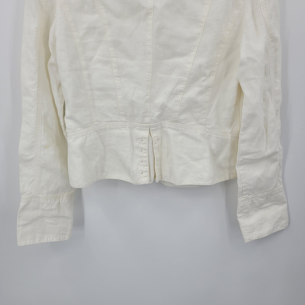 Vtg Escada Victorian Rival Old‎ Money Linen Ruffle Jacket Blazer Sz M Romantic - Picture 8 of 12